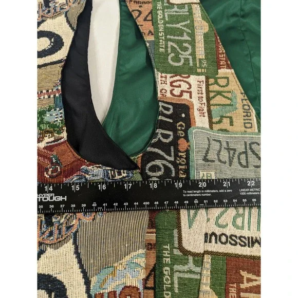 Vintage Handmade Womens Waistcoat Vest Size Small Route‎ 66 Automotive 2 Vest - Picture 5 of 6